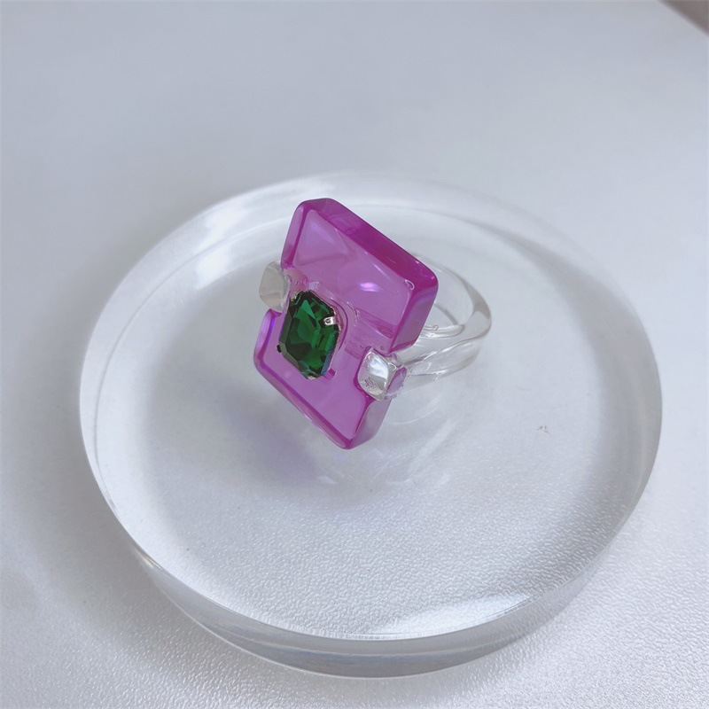 Wholesale Square Candy Color Acrylic Ring
