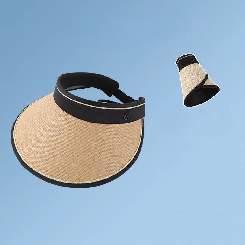 Wholesale of Empty Top Sunshade Straw Woven Sunscreen Hats
