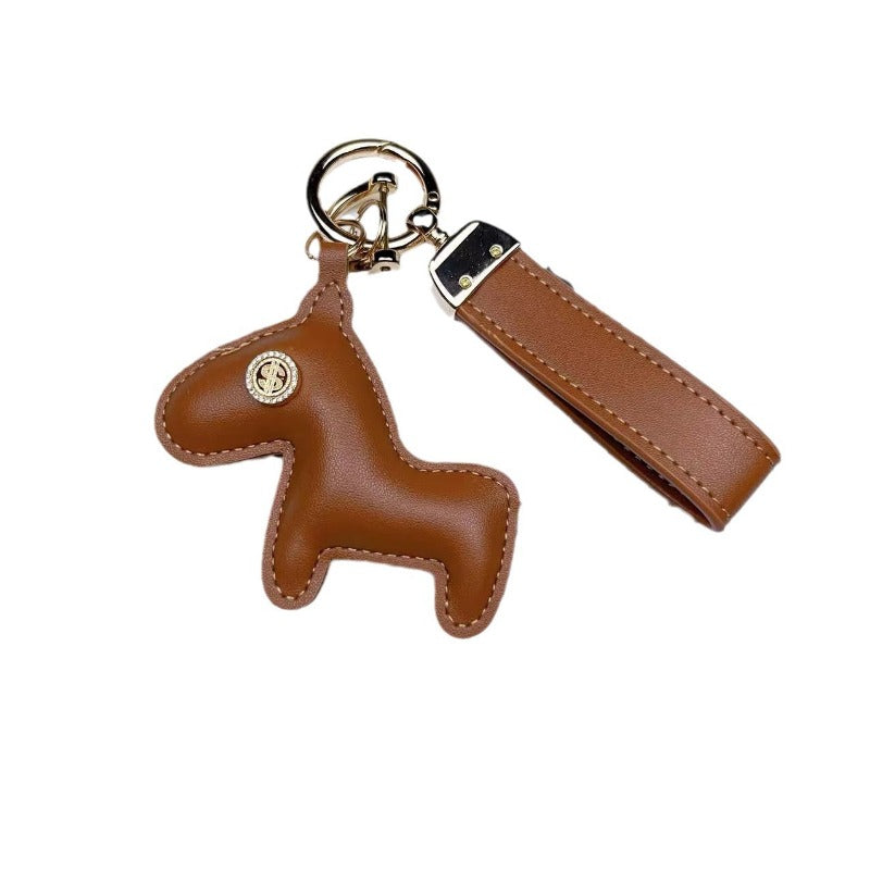 Wholesale USD Horse PU Leather Creative Car Pendant Pattern Pony Keychains