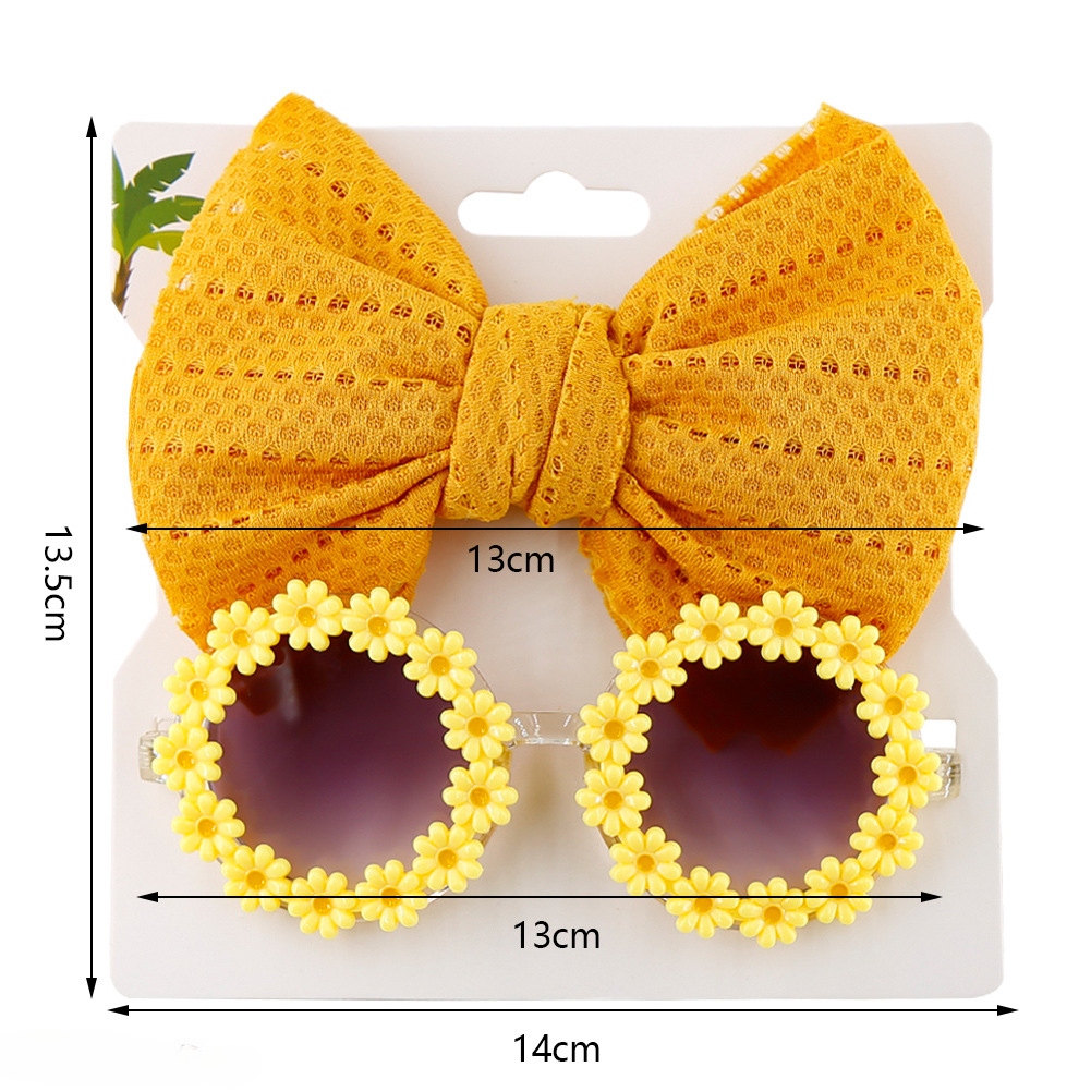 Wholesale Kids Sunglasses Hollow Fabric Headband Set