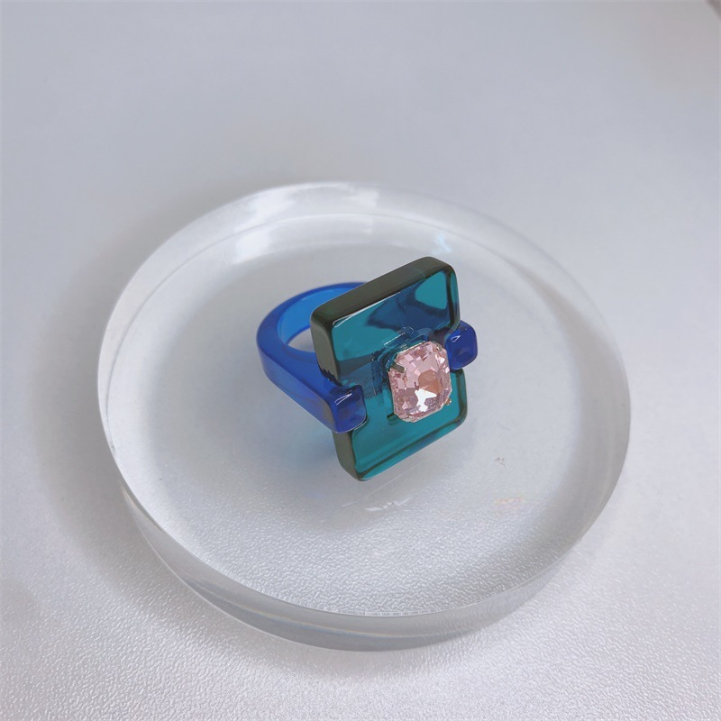 Wholesale Square Candy Color Acrylic Ring