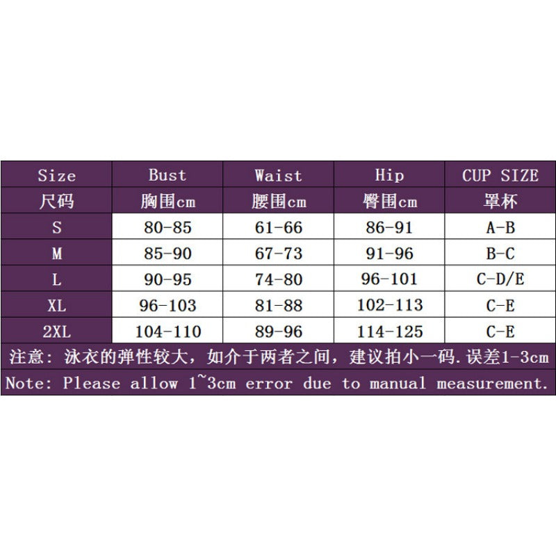 Wholesale Metal U-Shaped Three-Piece Printed Swimsuit