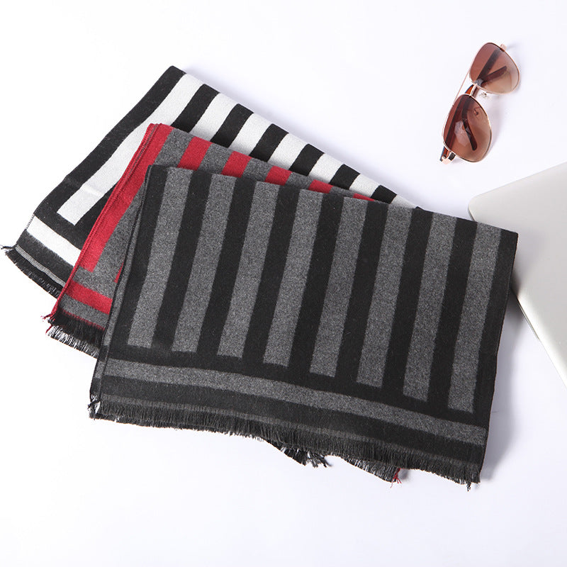 Wholesale Winter Imitation Cashmere Striped Scarf