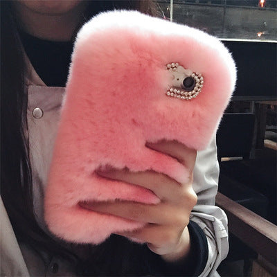 Wholesale Rhinestone Plush Phone Cases