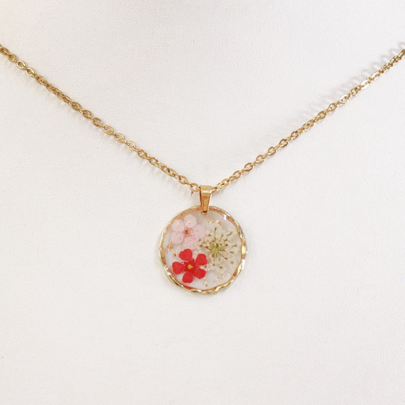 Wholesale 6pcs Irregular Round Flower Vintage Necklace