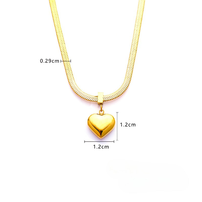 Wholesale Heart Shaped Titanium Steel Snake Bone Chain