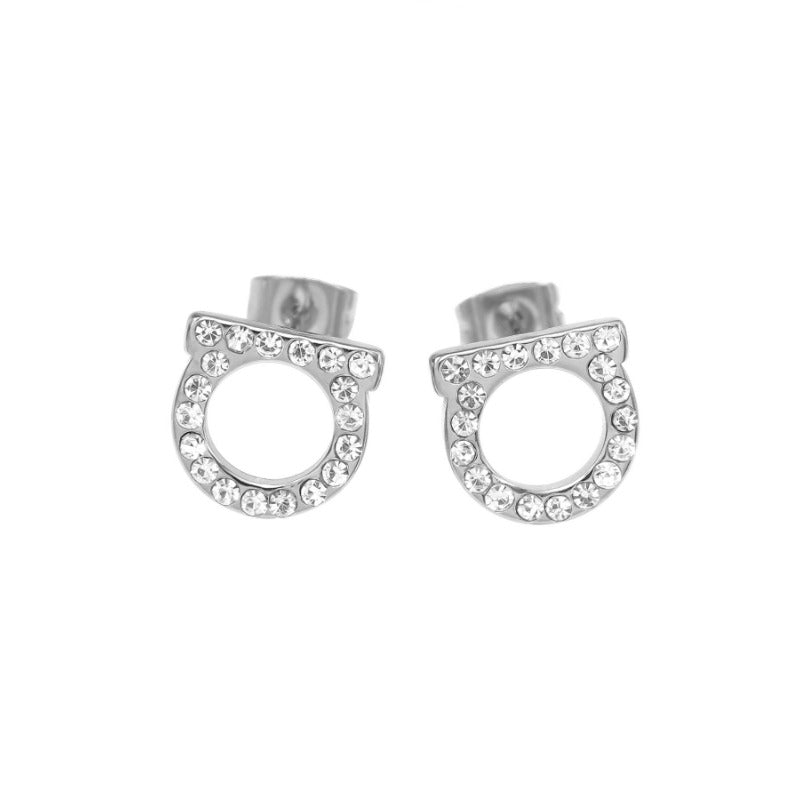 Wholesale English Letter D Stainless Steel Earrings