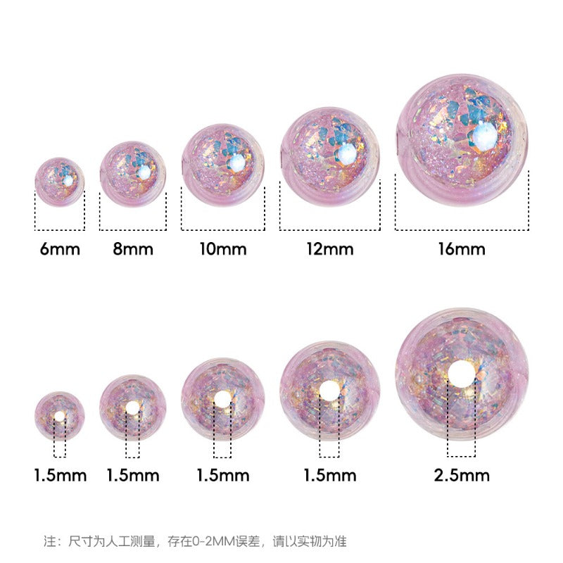 Wholesale 50pcs/1pack Colorful European Platinum Straight Hole DIY Beads