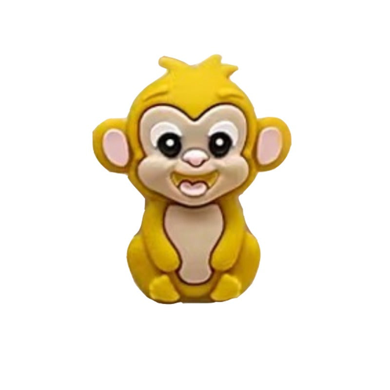 Wholesale 20pcs 3D Cartoon Animal Monkey Image Silicone Beads