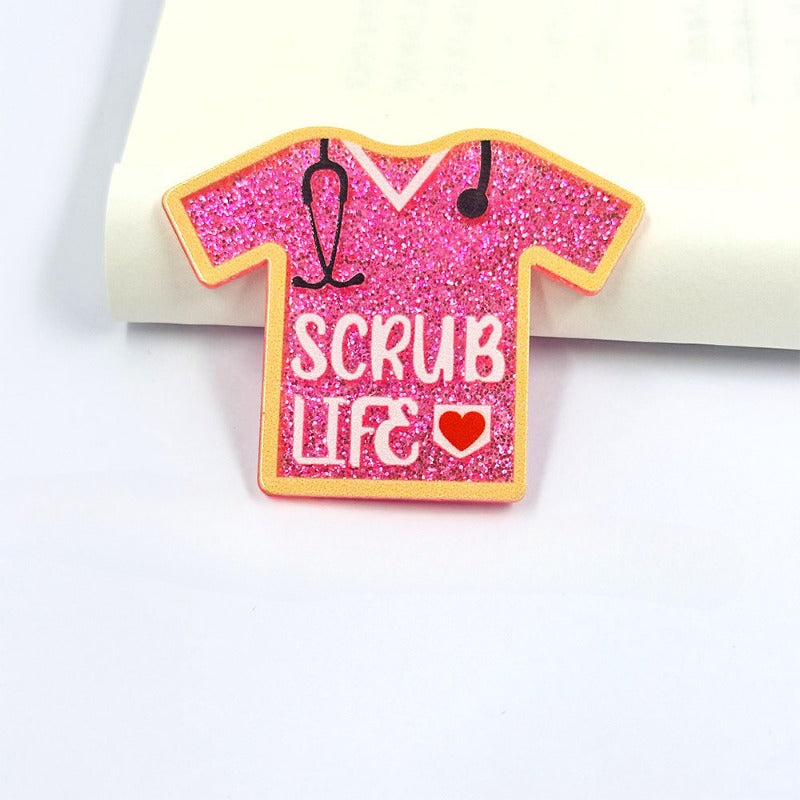 Wholesale 10pcs Loose Powder Cartoon Clothes Style Letters Acrylic Accessories