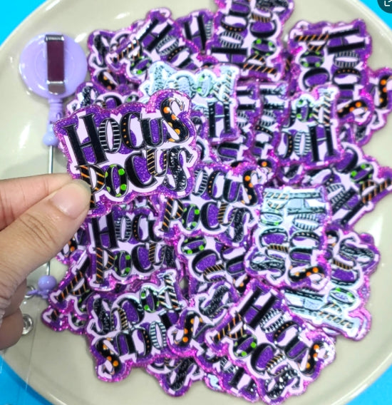 Wholesale 10pcs Halloween  Acrylic Flat Back Badge Scroll Keychain