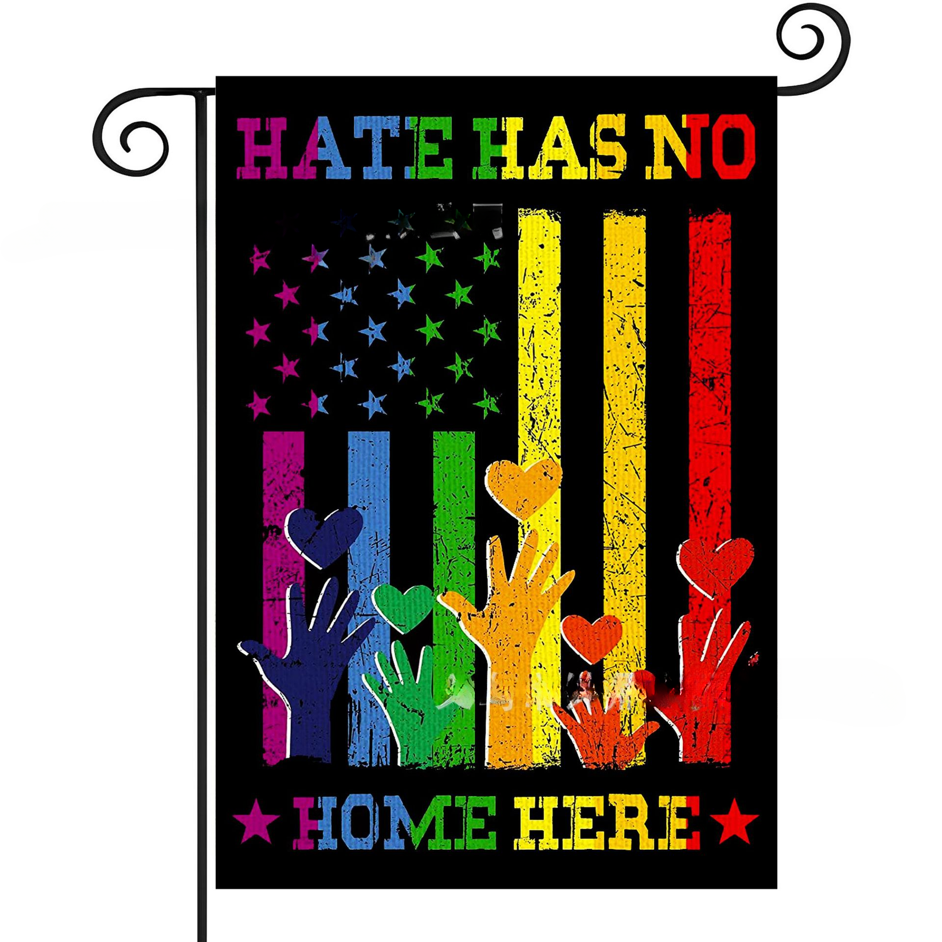 Wholesale Linen LGBT Rainbow Garden Flag