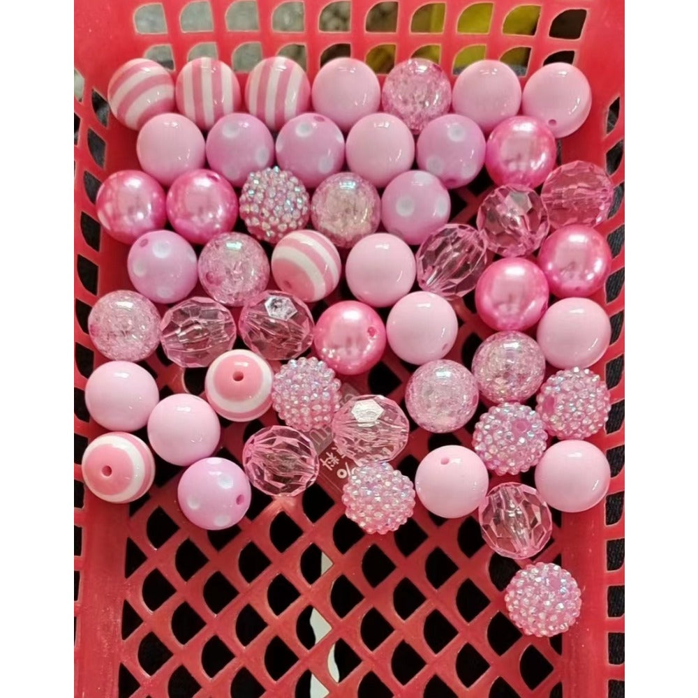 Wholesale 20MM Acrylic Pink Series Mixed Color Beads Combination