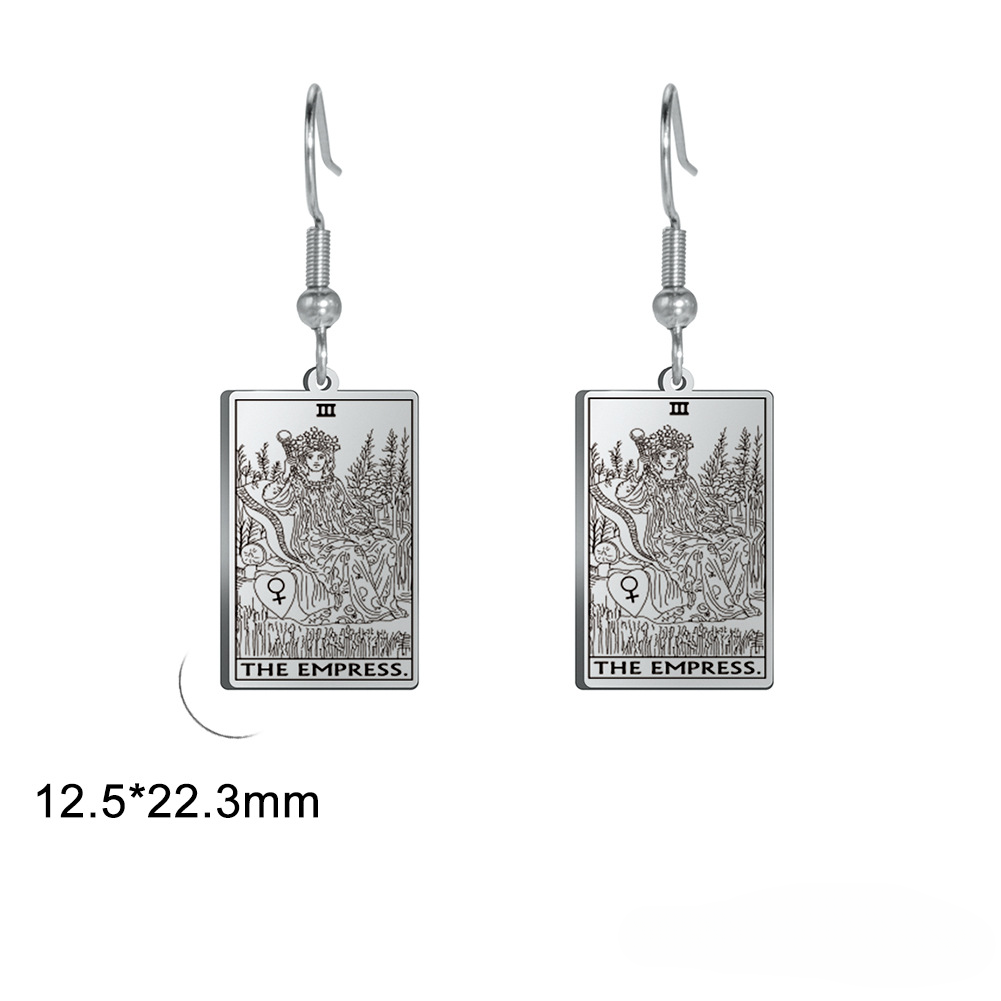 Wholesale Vintage Tarot Stainless Steel Earrings