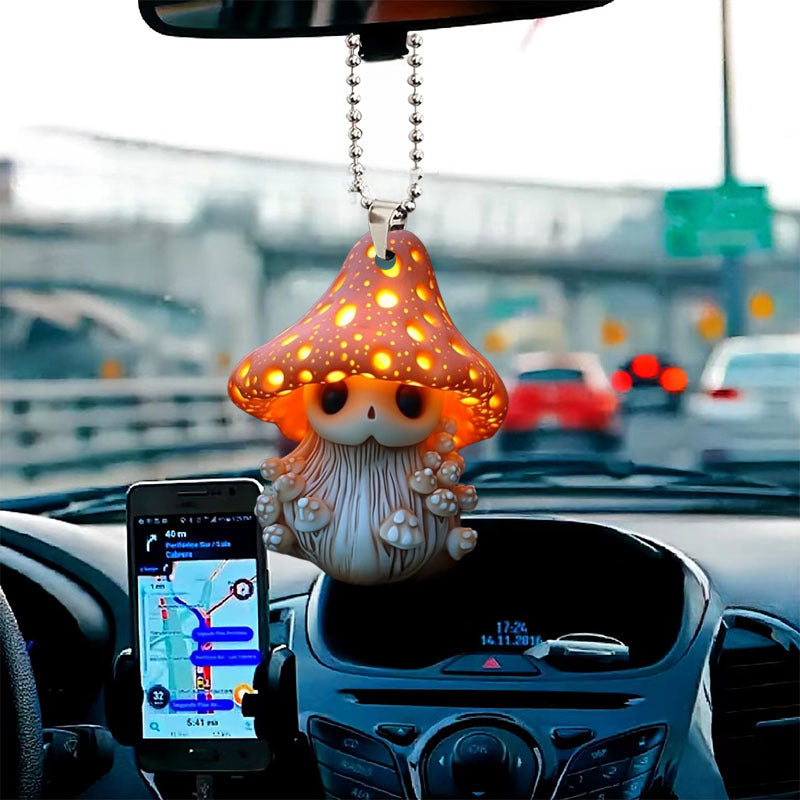 Wholesale New Arrival Small Mushroom Elf Halloween Creative Acrylic Car Pendant