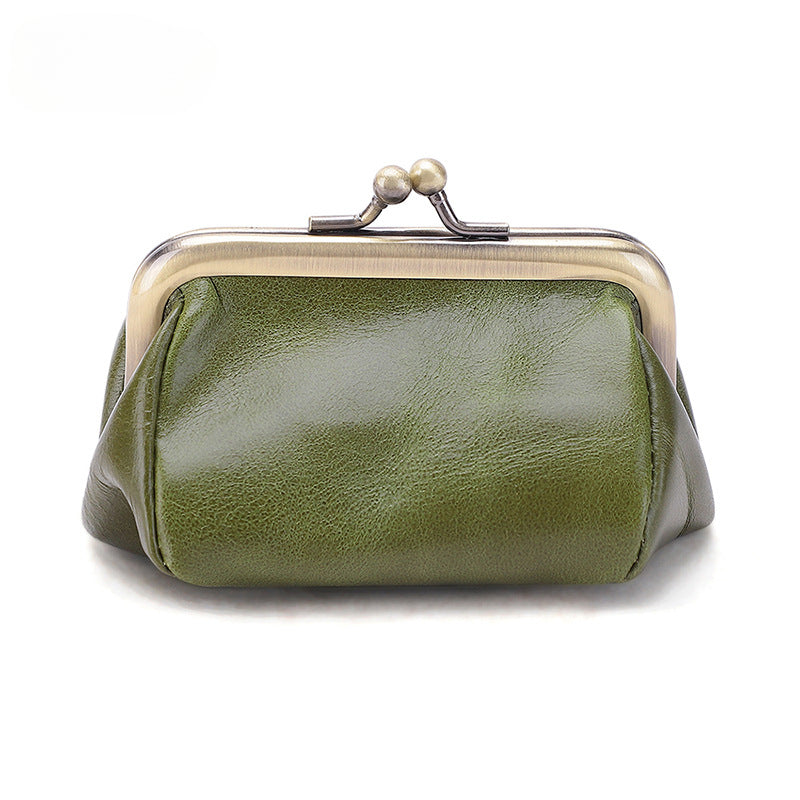 Wholesale Leather Coin Purse Retro Handmade Mouth Gold Bag