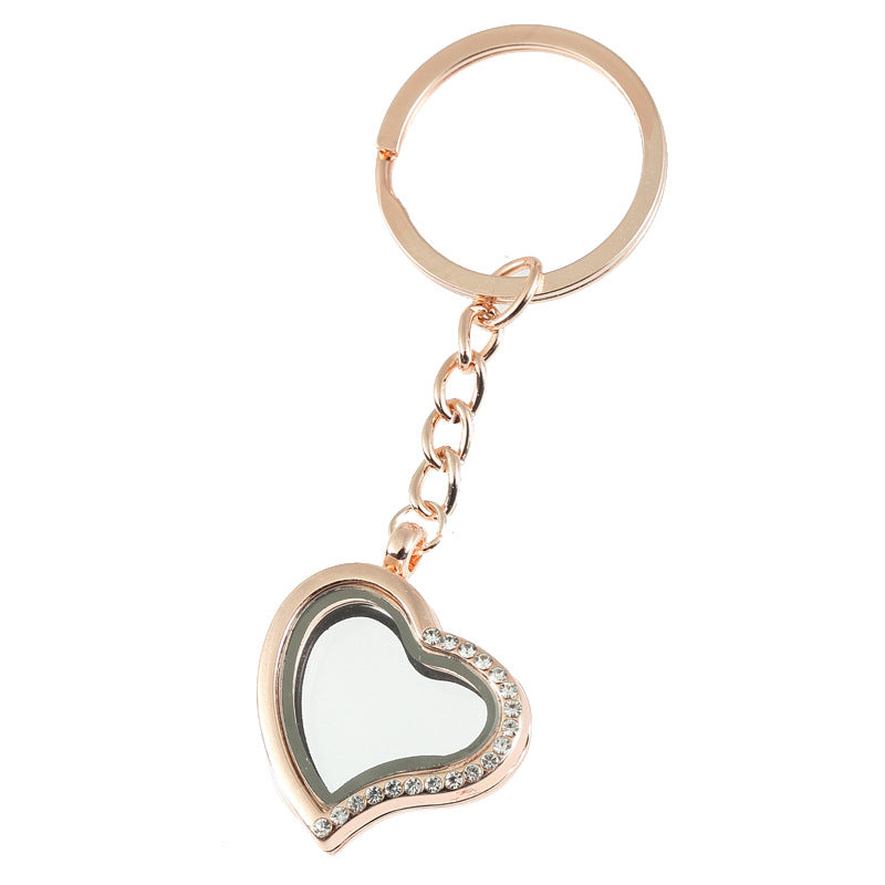 Wholesale Zinc Alloy Flip Cover Can Put Photo Keychain