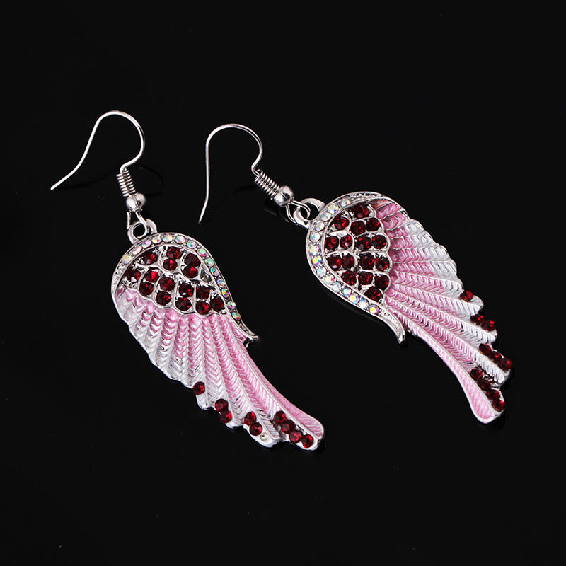 Wholesale Fashion Angel Wing Diamond Earrings