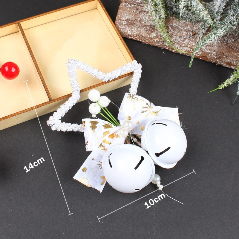 Wholesale Christmas Tree Decorations, Five Pointed Star Metal Bell Pendants