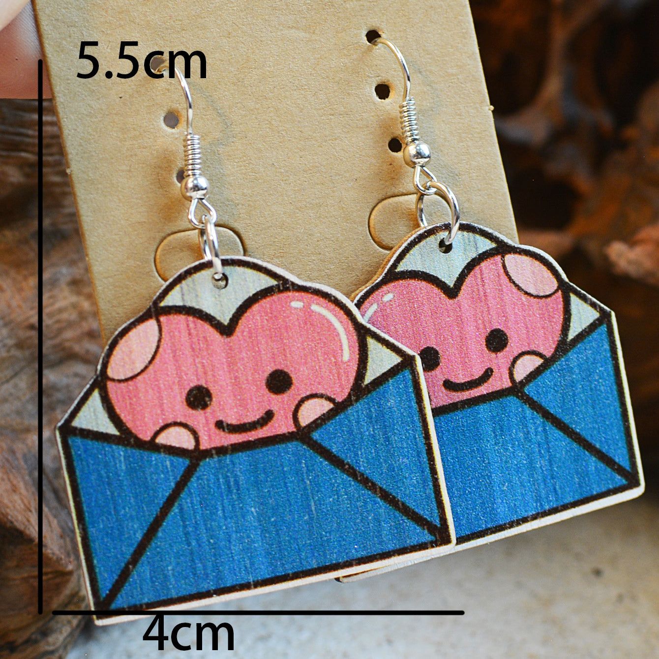 Wholesale Valentine's Day Envelopes Cartoon Double-sided Earrings