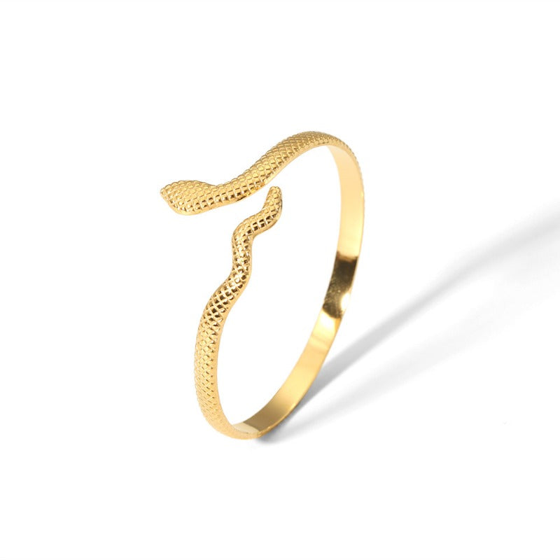 Wholesale Retro Stainless Steel Fashionable All-match Open 18K Gold-plated Non-fading Bracelet