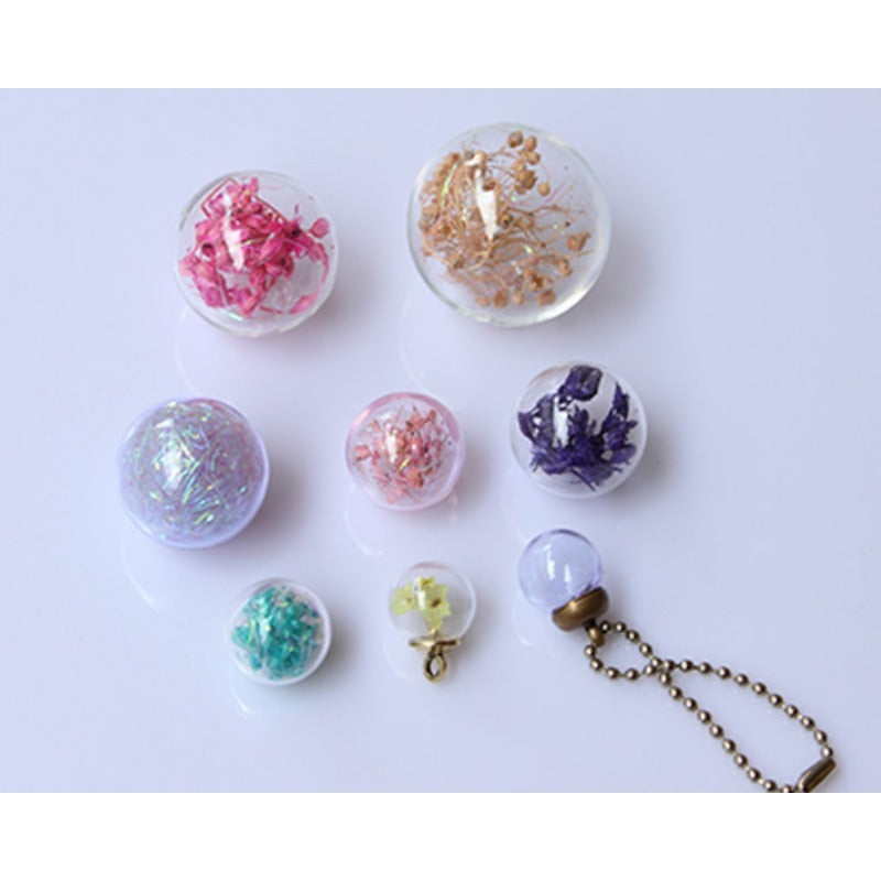 Wholesale Colored Glass Bubble Cover Diy Double Hole Jewelry Accessories Beads
