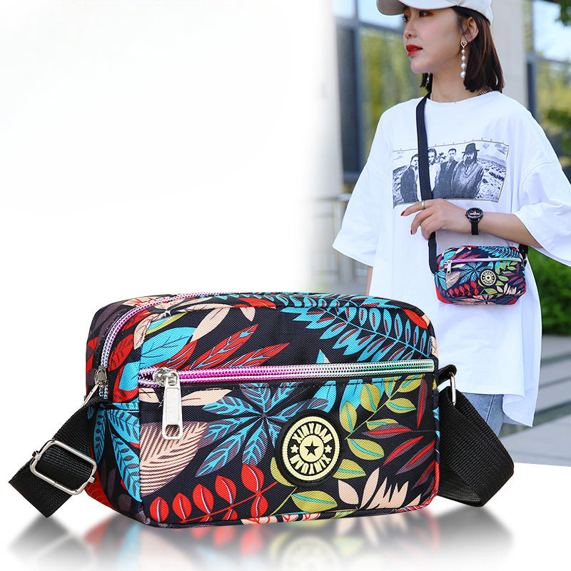 Wholesale Oxford Fabric Diagonal Cross Floral Fabric Casual Canvas Shoulder Bags