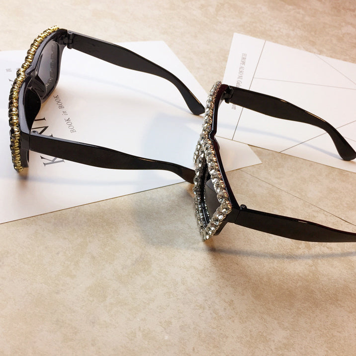 Wholesale Heavy Metal Diamond Exaggerated Sunglasses