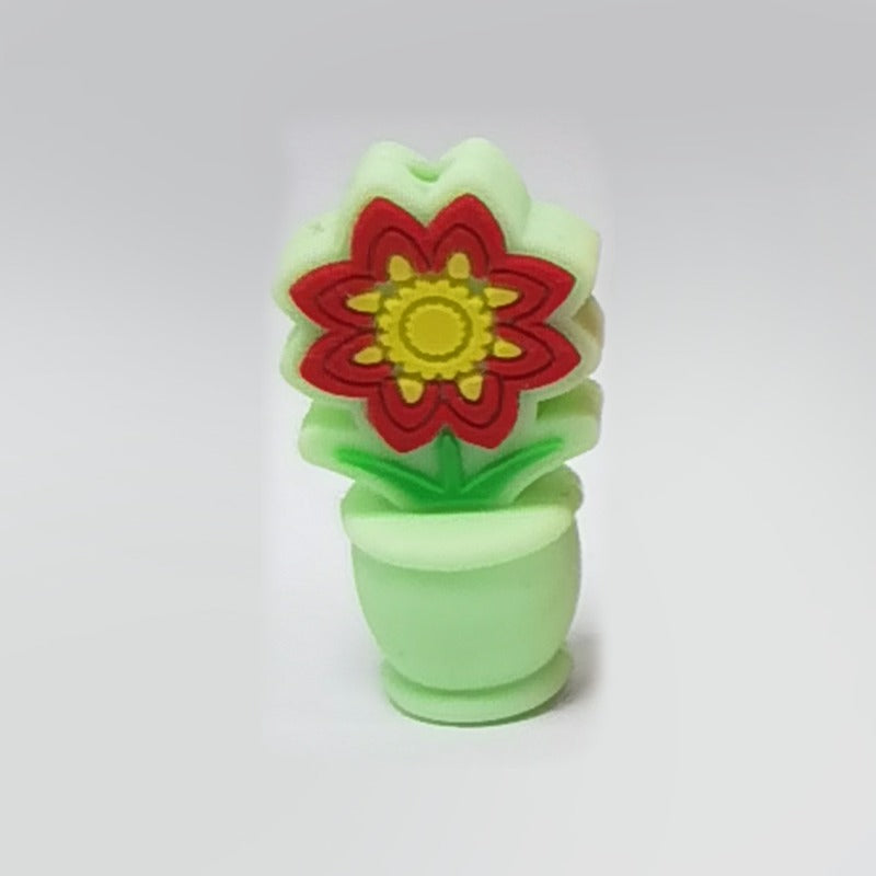 Wholesale 10PCS Creative Colorful Cartoon Image Flat Three-dimensional Rubber Beads