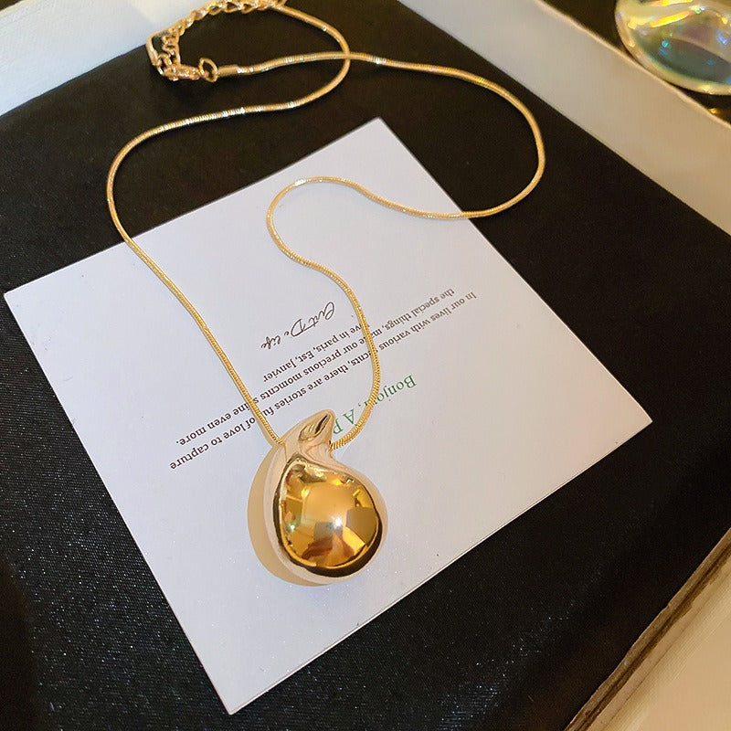 Wholesale Silver Needle Water Drop Simple Fashion Earrings Necklace Set