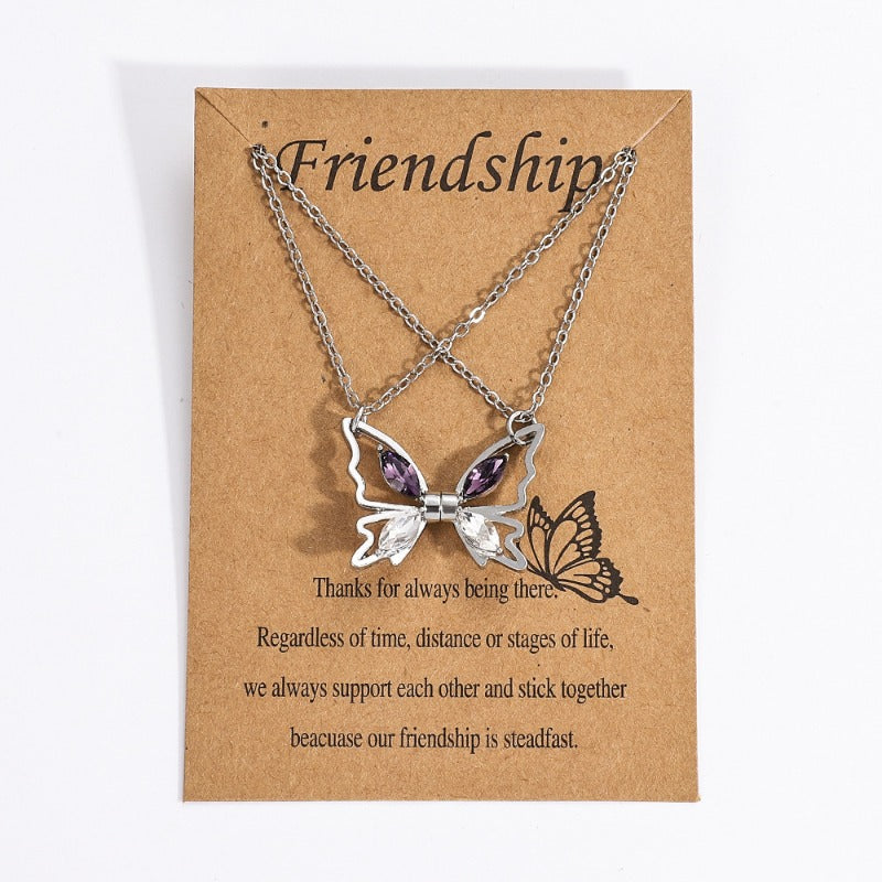 Wholesale alloy butterfly magnetic necklace clavicle chain