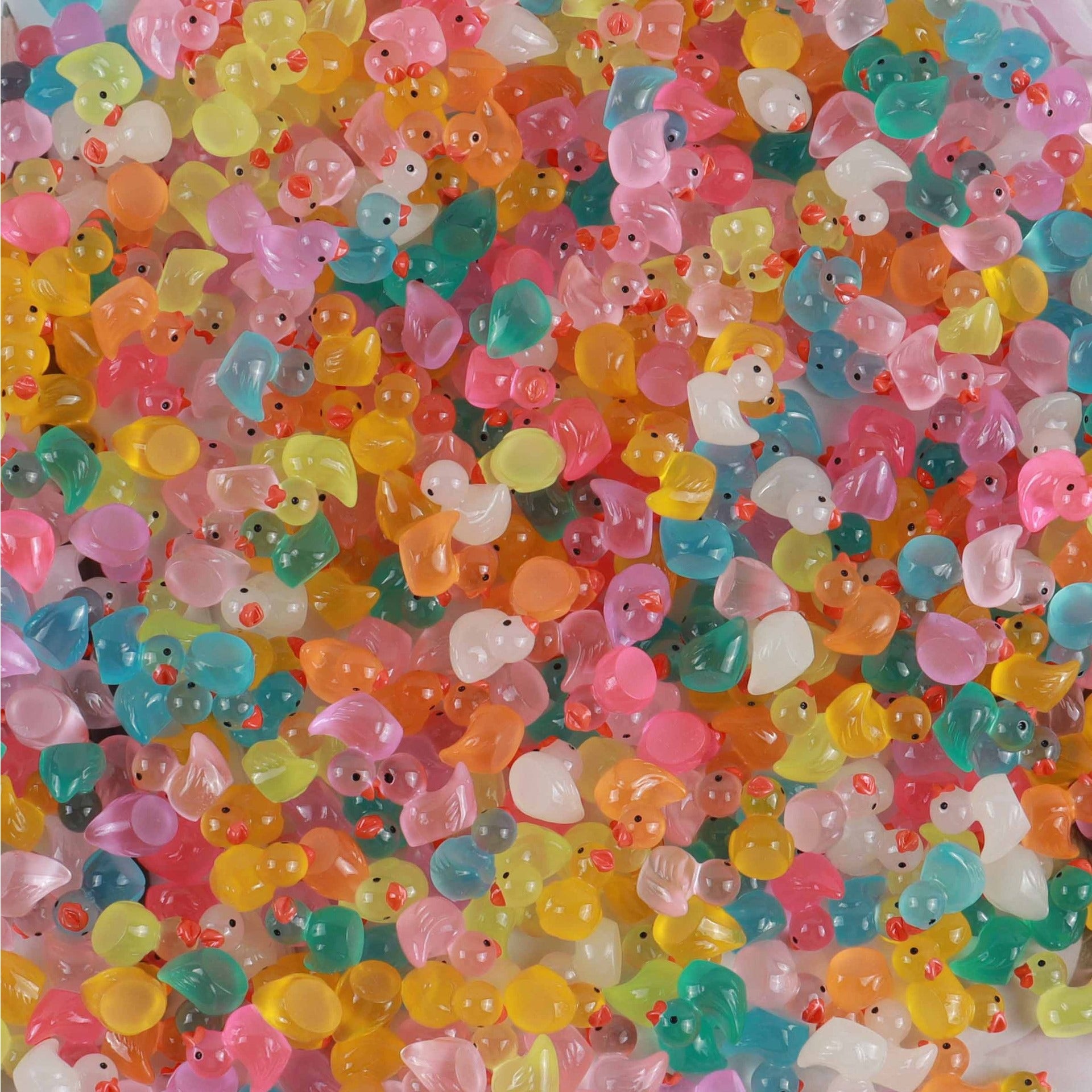 Wholesale 20pcs Wholesale Resin Glow-in-the-dark Cartoon Three-dimensional Duckling DIY Car Key Chain Decoration