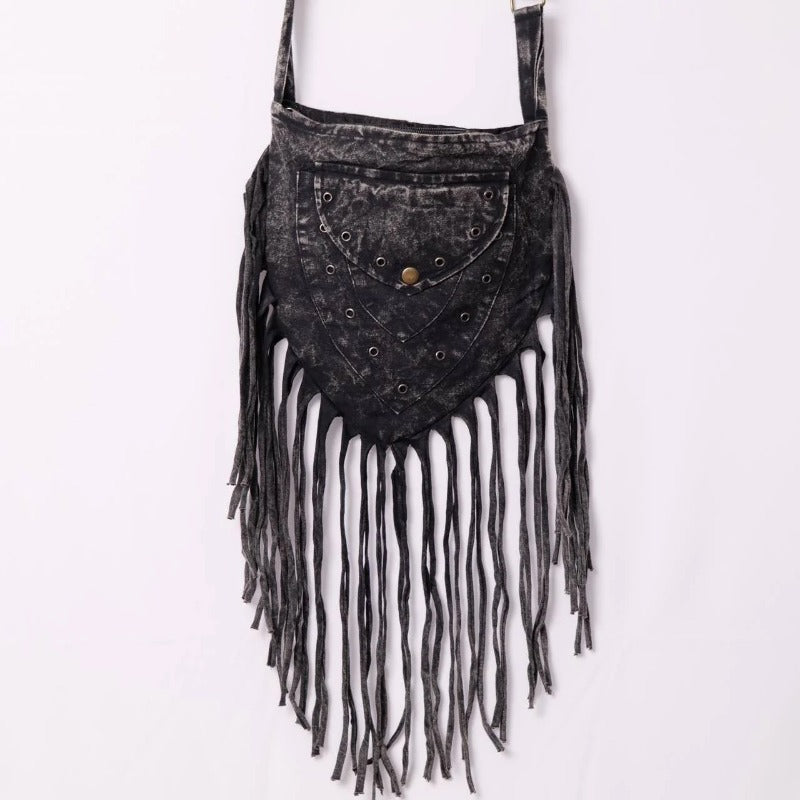 Wholesale Hippie Wasteland Style Bohemian Ethnic Style Niche Tassel Crossbody Shoulder Bag