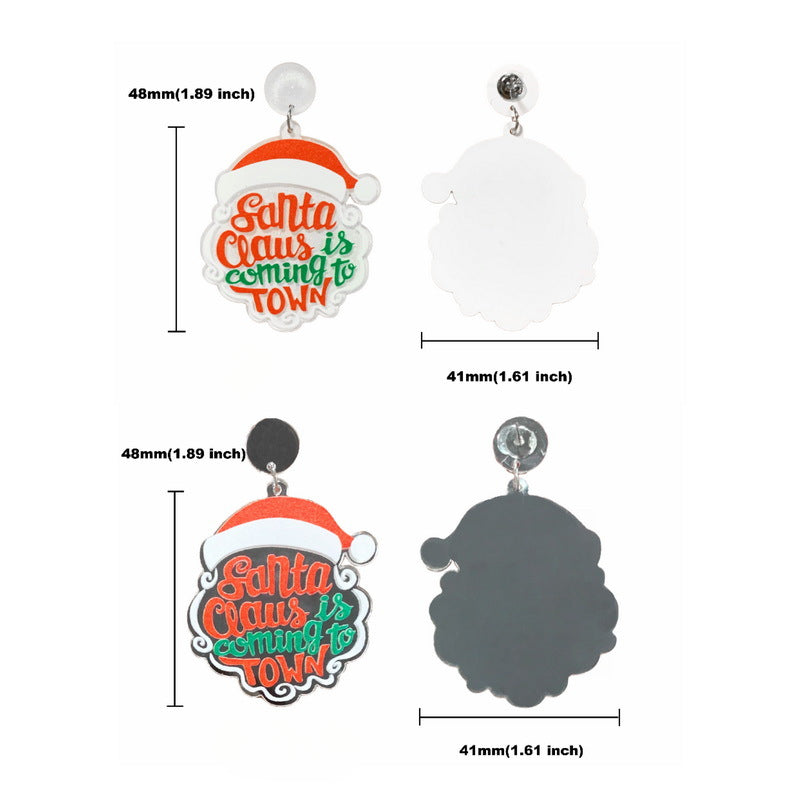 Wholesale Santa Claus Hat Acrylic Earrings