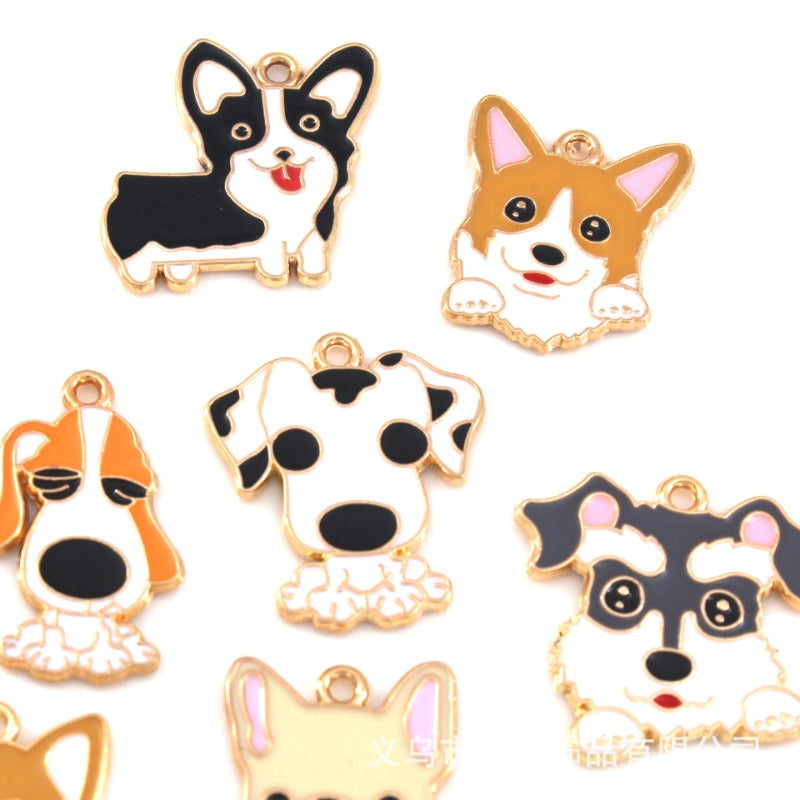Wholesale Cartoon Pet Dog Diy Alloy Oil Drop Pendant
