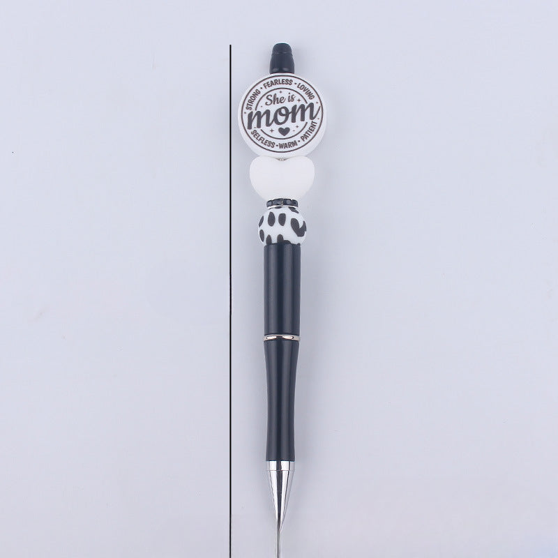 Wholesale Beaded Pens Black Silicone Beaded Pen