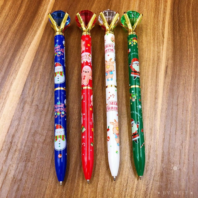 Wholesale 48pcs Cartoon Christmas Crystal Diamond Revolving Ballpoint Pen