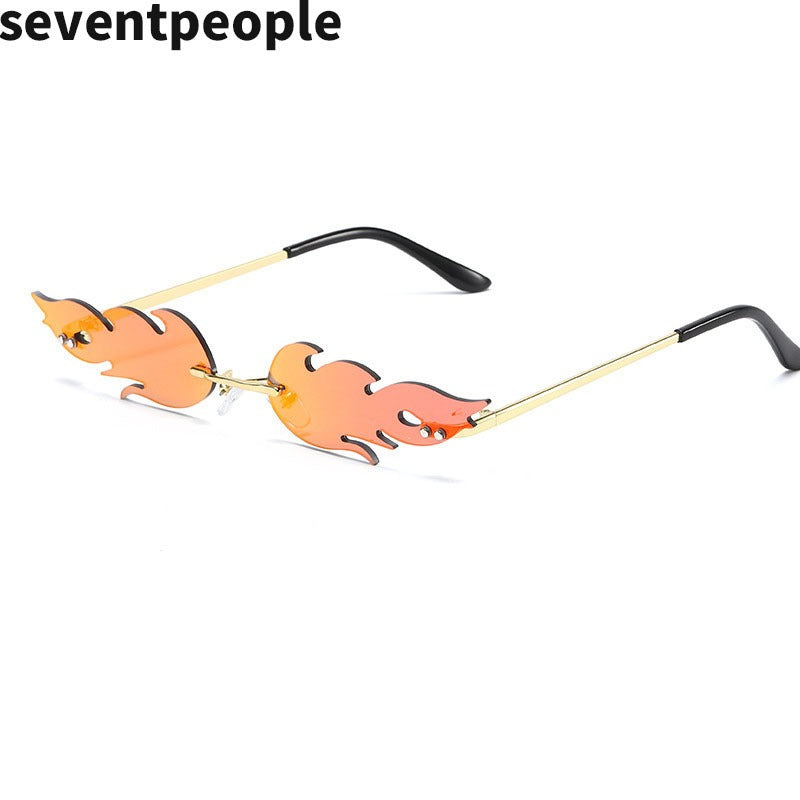 Wholesale Frameless Flame Personality Trend Metal Funny Sunglasses