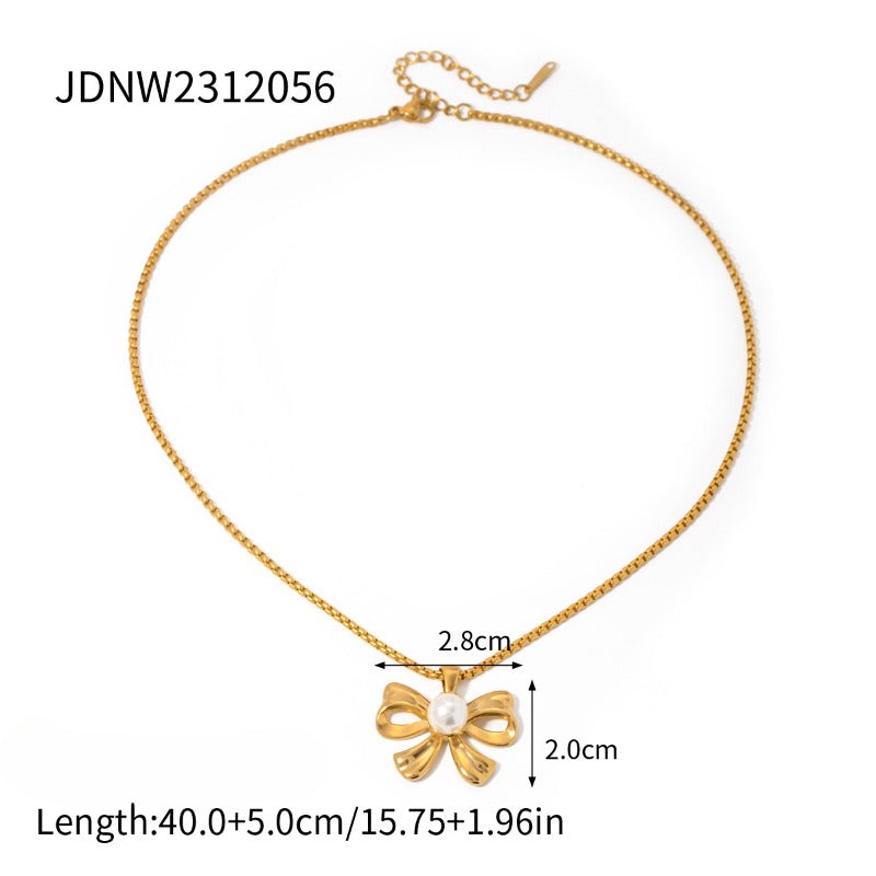 Wholesale18K Gold Stainless Steel Bow Earrings