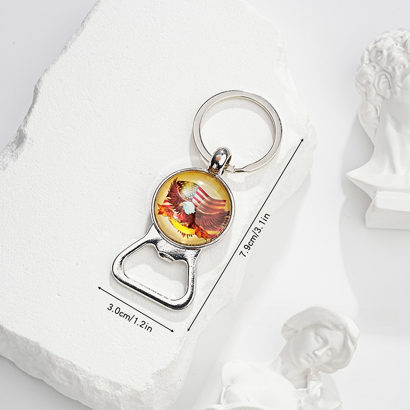 Wholesale American Flag Time Gem Father's Day Gift Wine Opener Metal Keychains