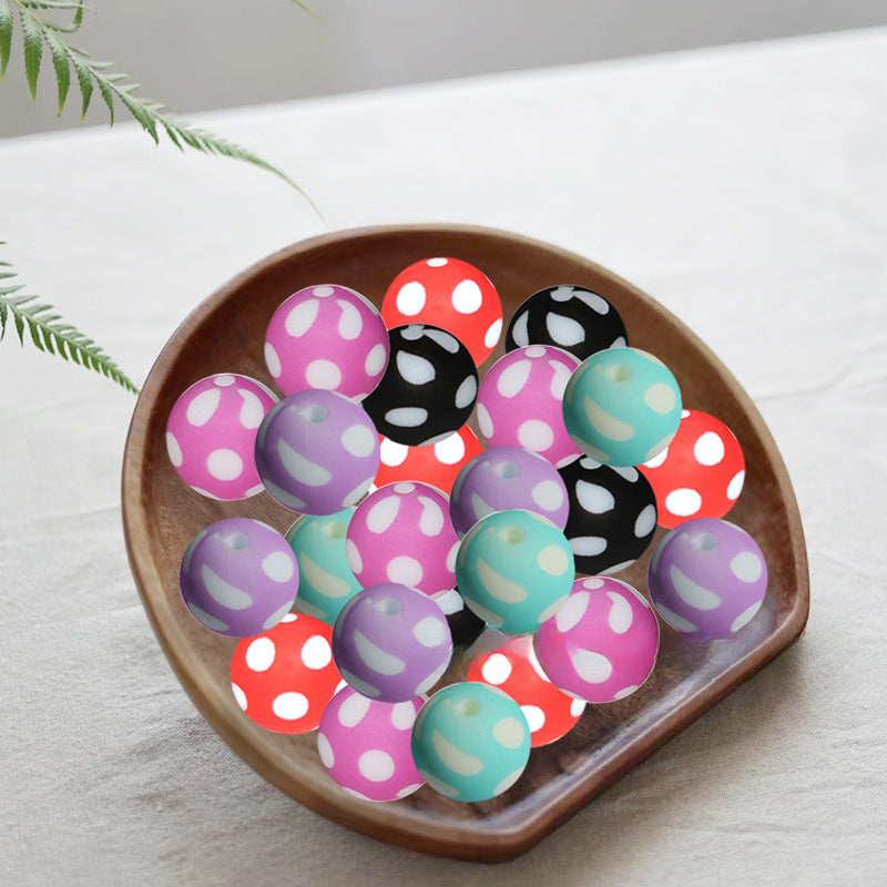 Wholesale 50PCSPolka Dot Cartoon Leopard Print Silicone Balls