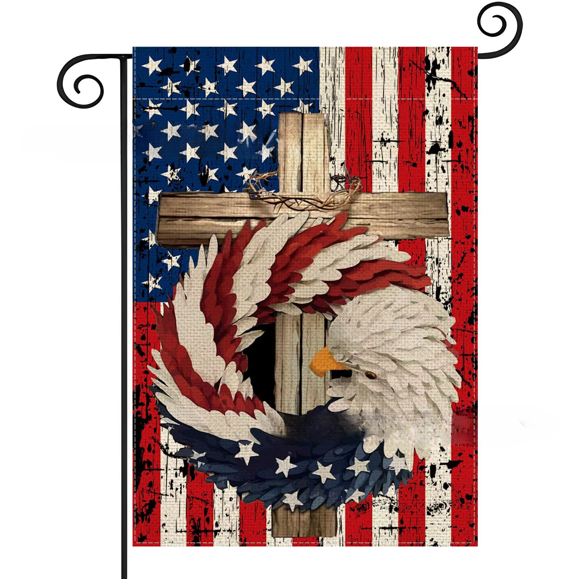 Wholesale Linen Fourth of July Garden Flags