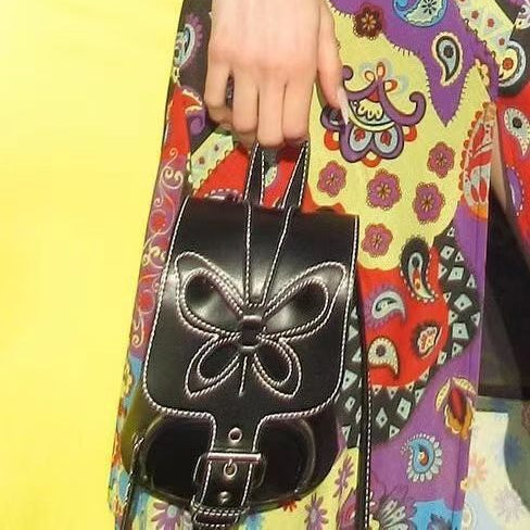 Wholesale Bowknot Y2k Mini Hollow PU Backpack