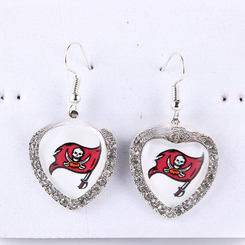 Wholesale Peach Dot Diamond Logo Earrings