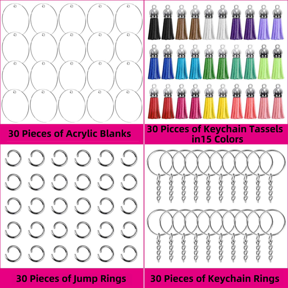 Wholesale 10PCS Creative Tassel Acrylic Keychain