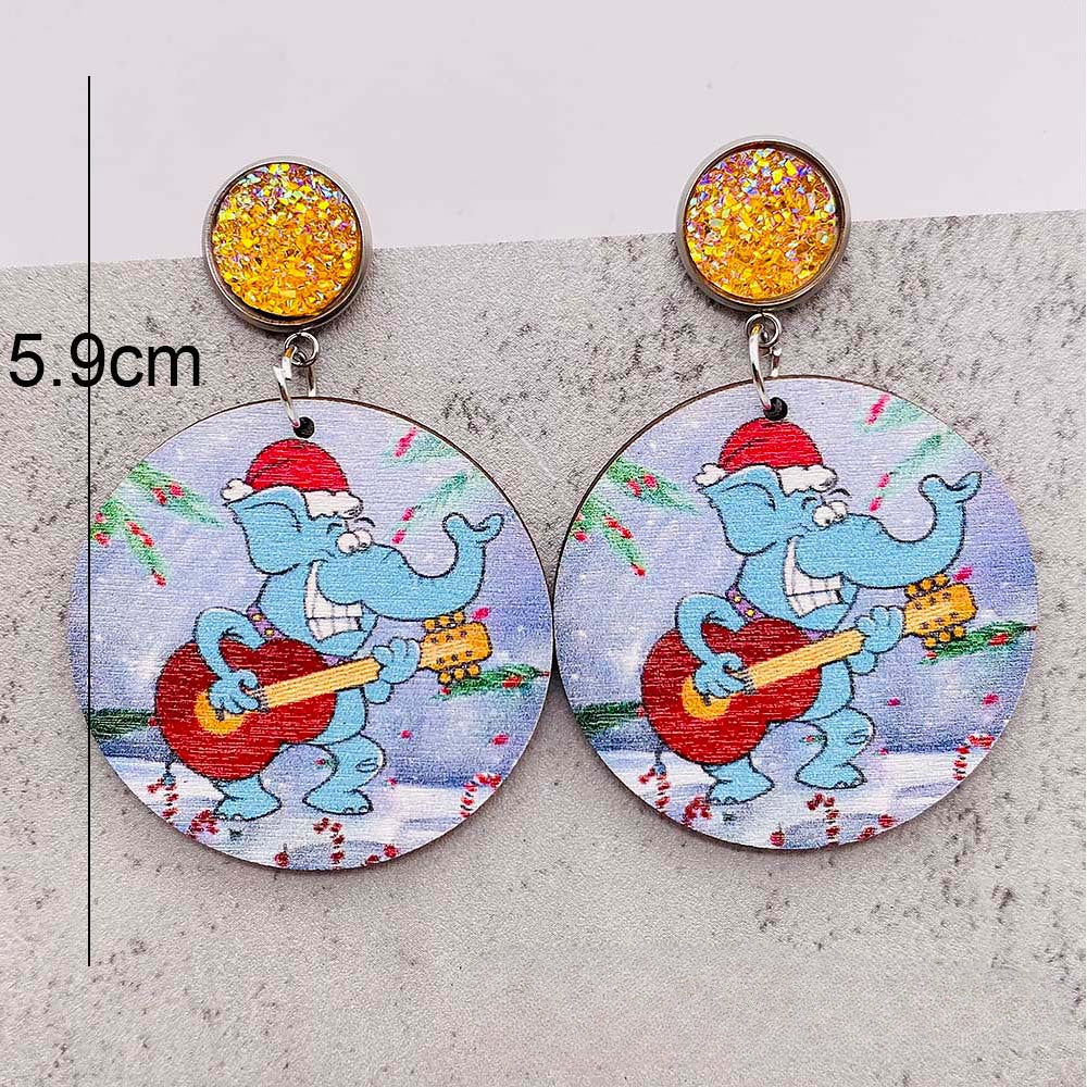 Pendientes de madera de colección de Navidad al por mayor