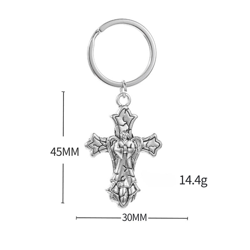 Wholesale Vintage Angel Cross Keychain