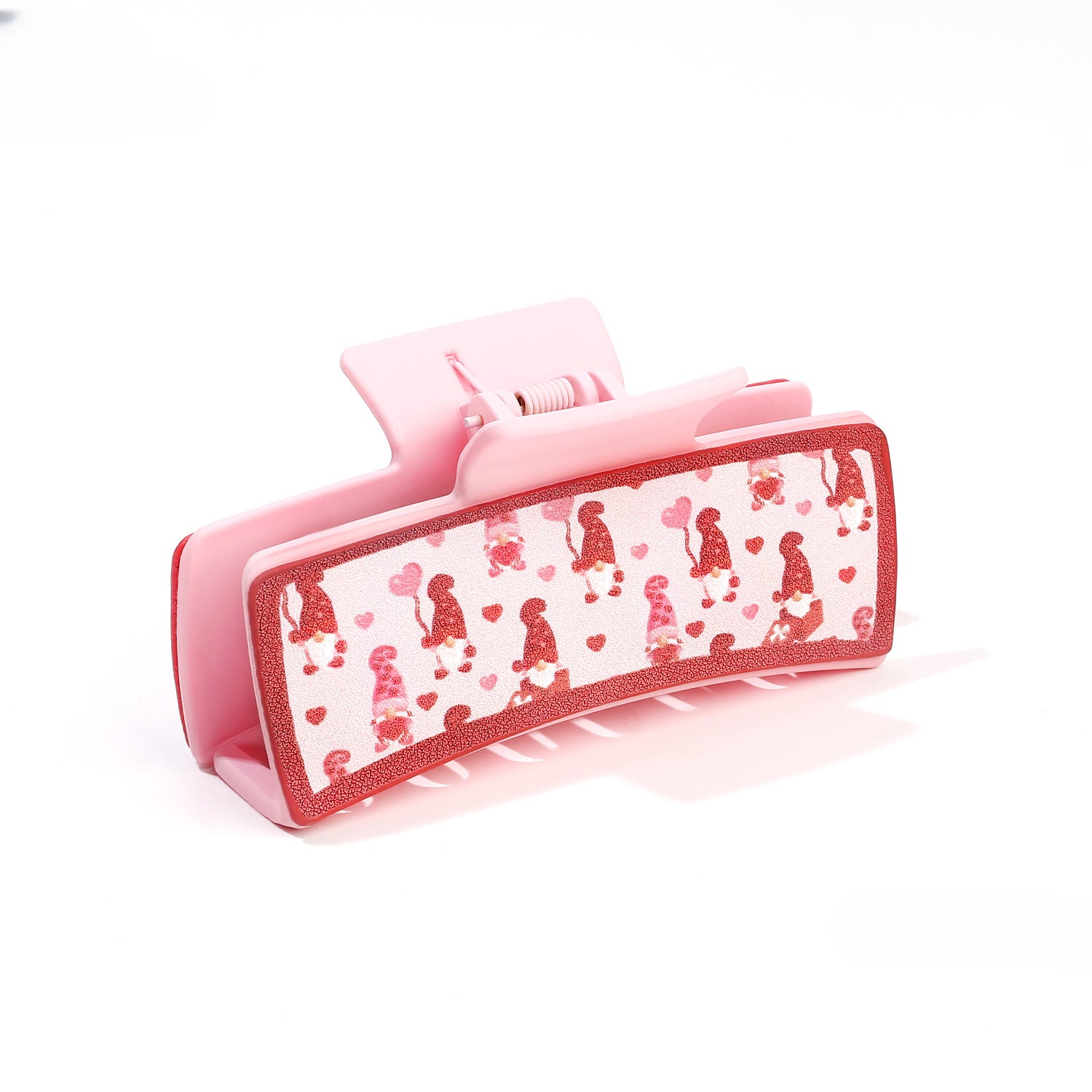 Wholesale Valentine's Day Pink Leather Hair Clips