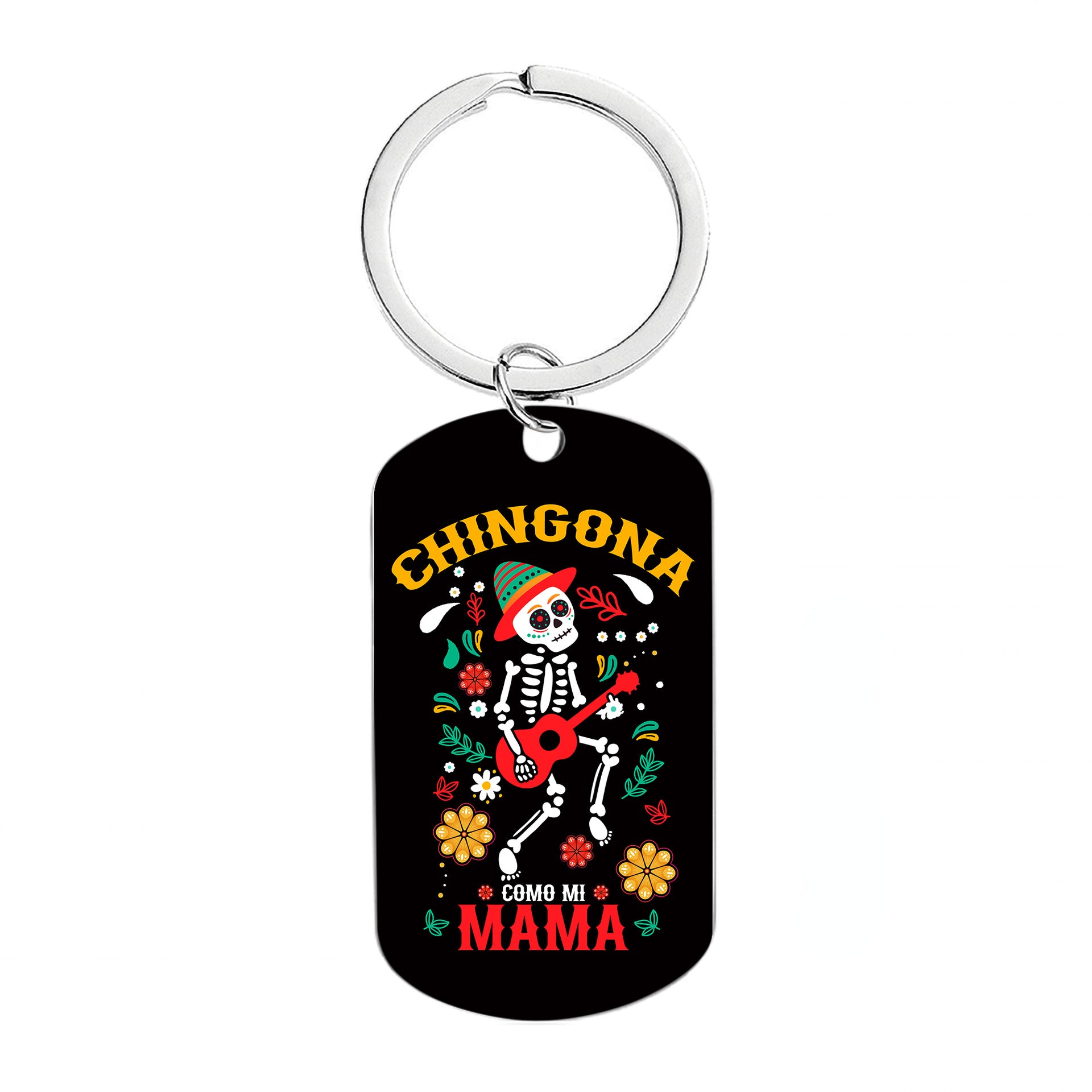 Wholesale Halloween Mexican Style Calavera Skull Metal Keychain