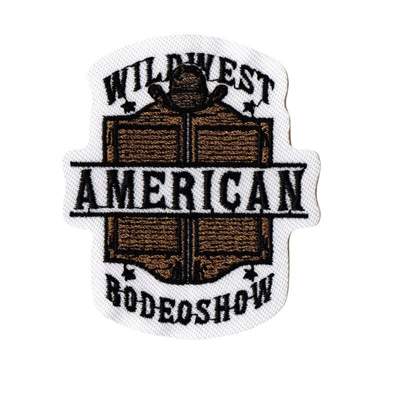 Wholesale Western Cowboy Embroidered Jacket Decoration, Steed Pistol Embroidered Badge, Embroidered Label Patch FS